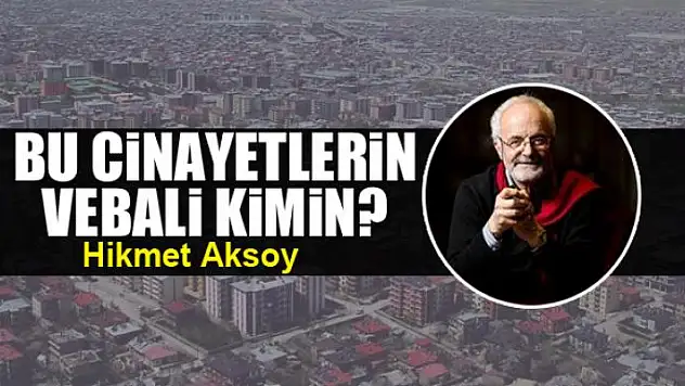 Bu cinayetlerin vebali kimin?