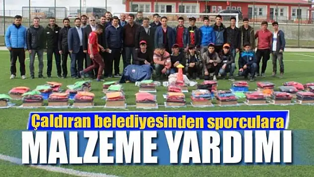Çaldıran Belediyesinden sporculara malzeme yardımı