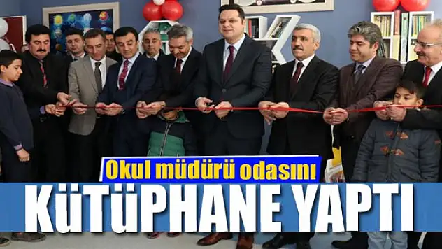 Okul müdürü odasını kütüphane yaptı 