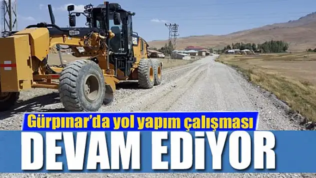 Gürpınar'da yol yapım çalışması