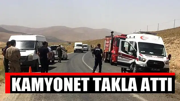 Kamyonet takla attı