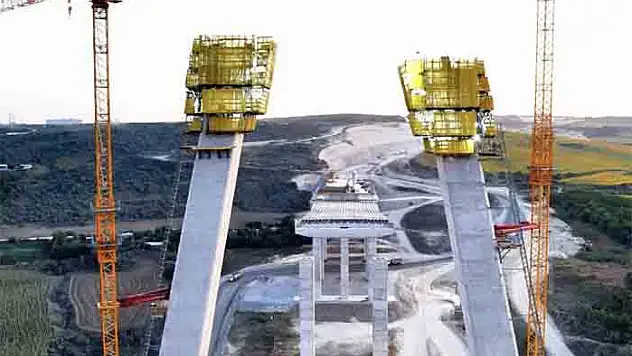 Kanal İstanbul'un ilk köprüsünde son durum: 110 metreye ulaştı