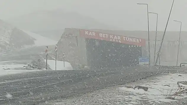 Karabet Geçidi'nde lapa lapa kar yağdı