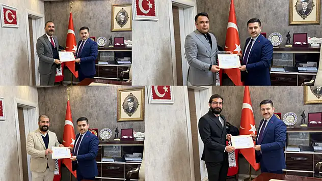 Kaymakam Rahmi Bulut'tan Gençlik ve Spor personeline başarı belgesi