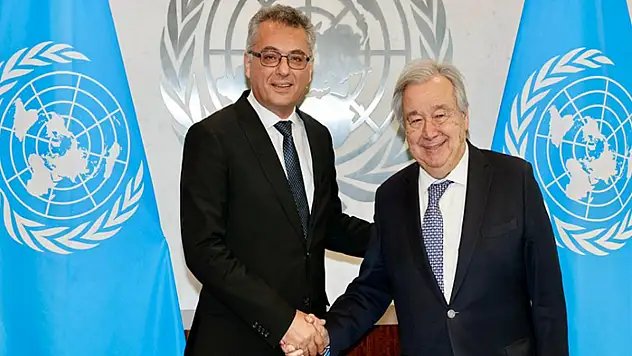 KKTC Cumhurbaşkanı Erhürman, BM Genel Sekreteri Guterres ile bir araya geldi