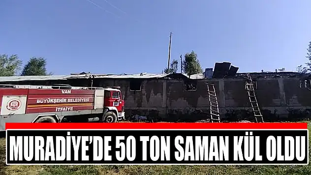 Muradiye'de 50 ton saman kül oldu