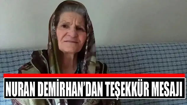 NURAN DEMİRHAN'DAN TEŞEKKÜR MESAJI