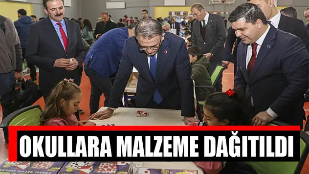Okullara malzeme dağıtıldı