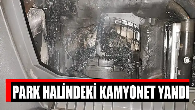 Park halindeki kamyonet yandı