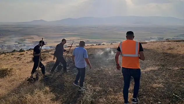 Patnos'ta dağlık alanda çıkan ot yangını kontrol altına alındı