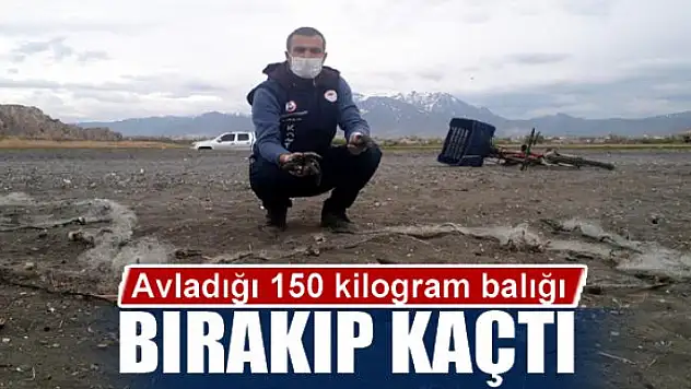 Bisikletli kaçak avcı, avladığı 150 kilogram balığı bırakıp kaçtı