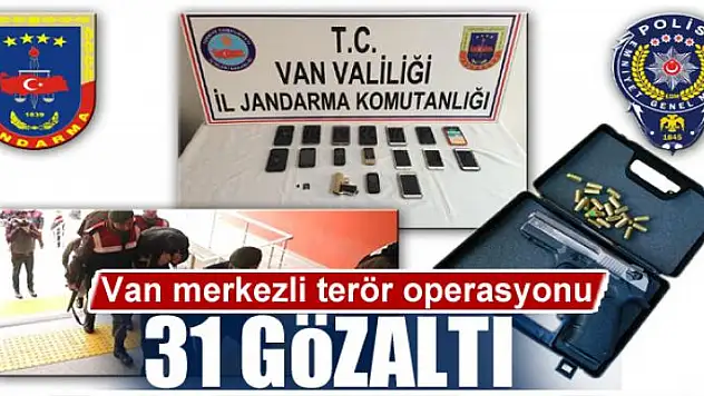 Van merkezli terör operasyonu: 31 gözaltı 