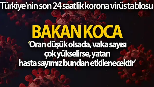 Sağlık Bakanlığı, Türkiye'nin son 24 saatlik korona virüs tablosunu açıkladı