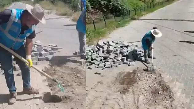Salihiye Mahallesi'nde yol çalışması