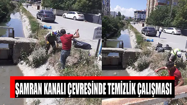 Şamran kanalı çevresinde temizlik çalışması