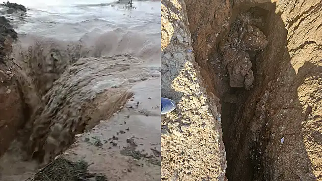 Sel sularını yer yarığı yuttu