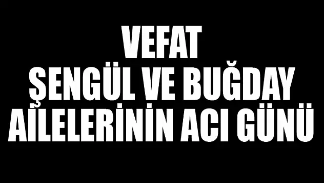 Şengül ve Buğday ailelerinin acı günü