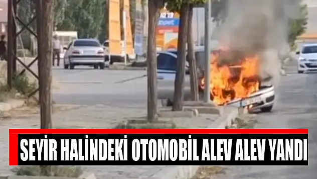 Seyir halindeki otomobil alev alev yandı