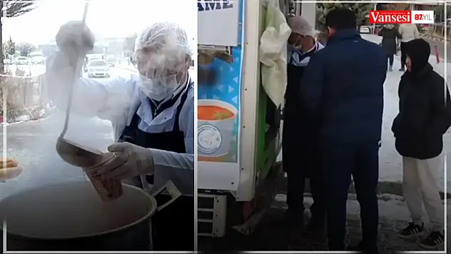 Soğuk havalarda vatandaşlara sıcak çorba desteği