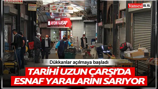 Tarihi Uzun Çarşı'da esnaf yaralarını sarıyor
