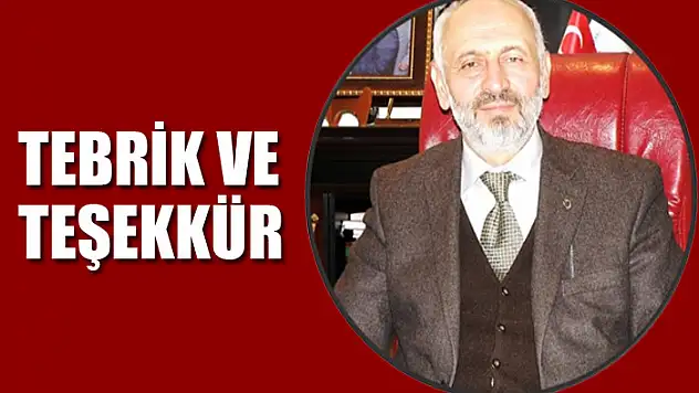 TEBRİK VE TEŞEKKÜR