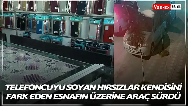 Telefoncuyu soyan hırsızlar kendisini fark eden esnafın üzerine araç sürdü