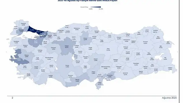 Türkiye'de 45 ilin ihracatı yılın ilk 8 ayında arttı