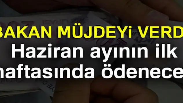 Bakan açıkladı! Haziran ayının ilk haftasında ödenecek