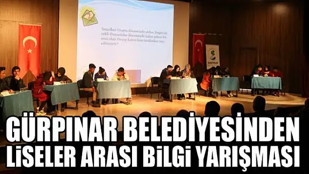 Gürpınar Belediyesinden liseler arası bilgi yarışması