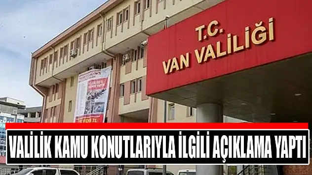 Valilik kamu konutlarıyla ilgili açıklama yaptı