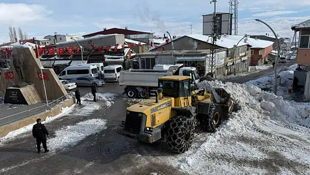 Van Başkale'de karla mücadele çalışması