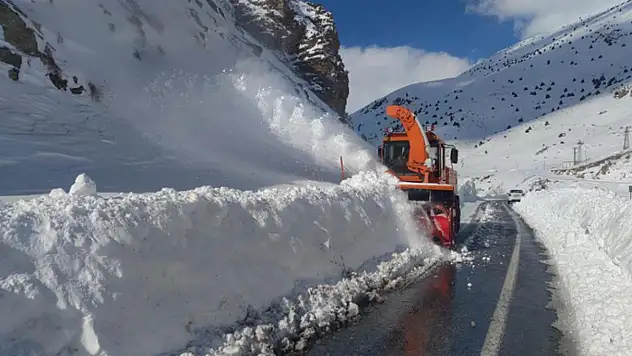 Van-Çatak yoluna düşen çığ temizleniyor
