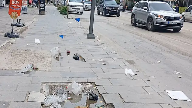 Van'da çöpler havada uçuştu