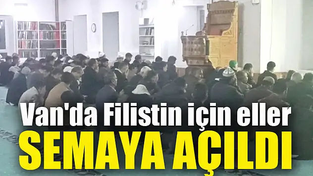 Van'da Filistin için eller semaya açıldı