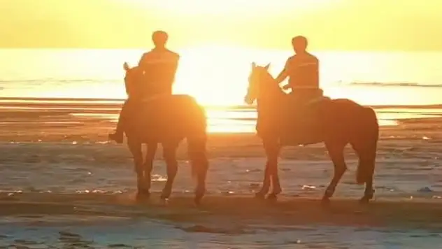 Van Gölü kıyılarında atlı jandarma nöbeti