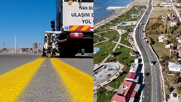 Van Gölü Sahil Yolu'nda çalışmalar tüm hızıyla sürüyor