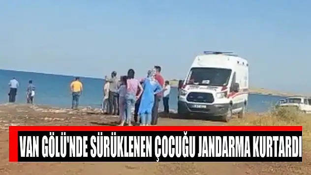 Van Gölü'nde sürüklenen çocuğu jandarma kurtardı