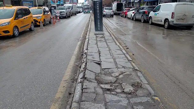 Van'ın Cumhuriyet Caddesi orta refüjü bakım bekliyor