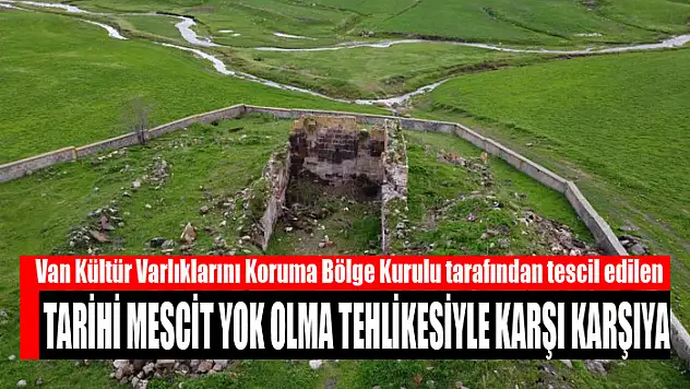 Van Kültür Varlıklarını Koruma Bölge Kurulu tarafından tescil edilen tarihi mescit yok olma tehlikesiyle karşı karşıya