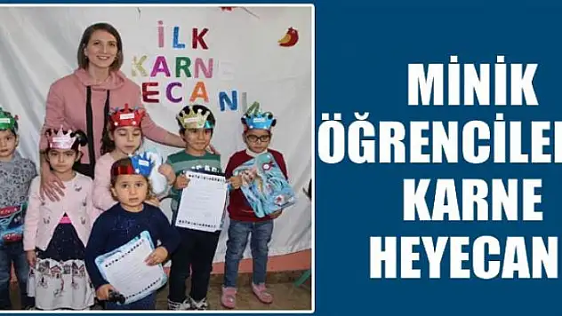 Minik öğrencilerin karne heyecanı