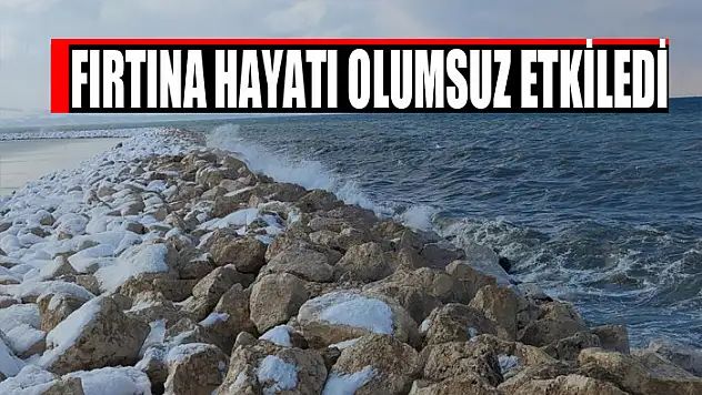 Van'da fırtına Van Gölü'nü coşturdu