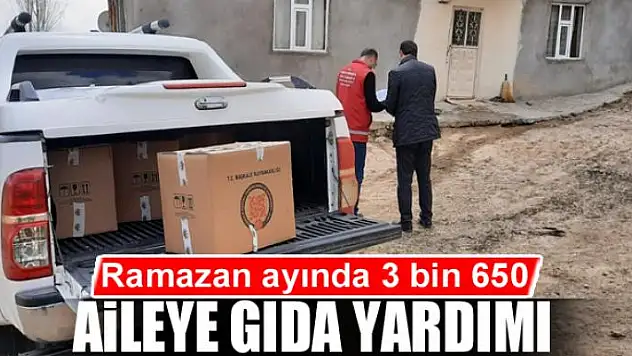 Ramazan ayında 3 bin 650 aileye gıda yardımı