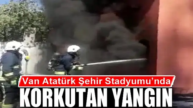 Şehir stadında korkutan yangın 