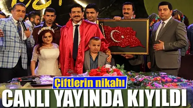 Çiftlerin nikahı canlı yayında kıyıldı