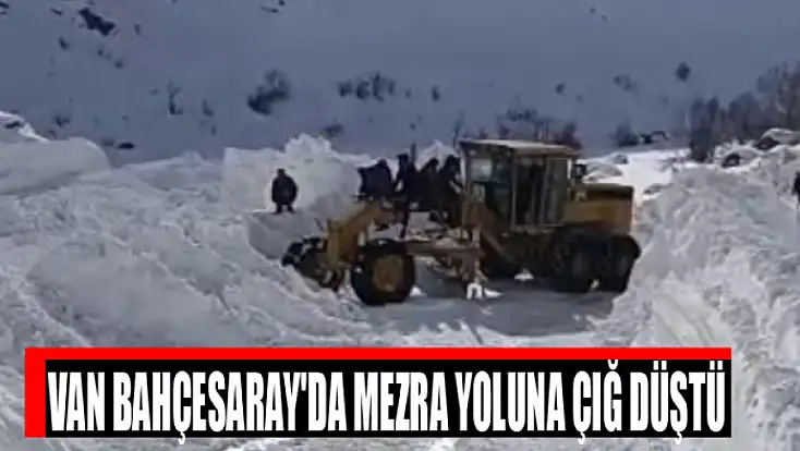 Van Bahçesaray'da mezra yoluna çığ düştü