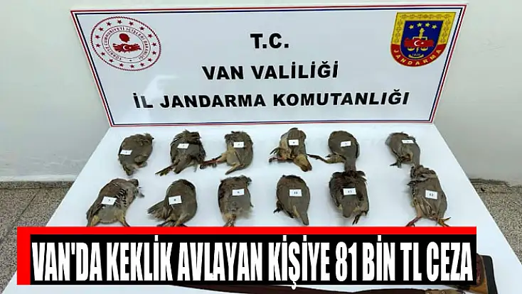 Van'da keklik avlayan kişiye 81 bin TL ceza