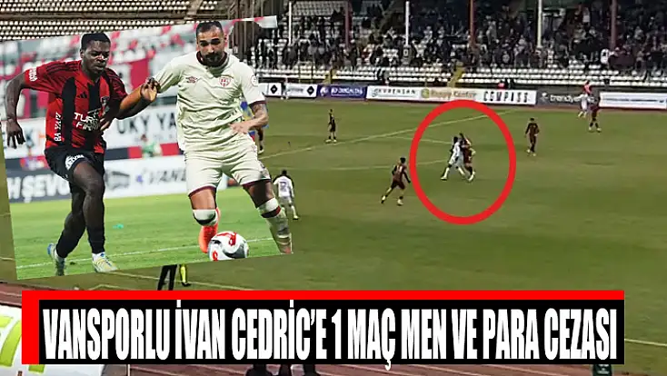Vansporlu İvan Cedric’e 1 maç men ve para cezası