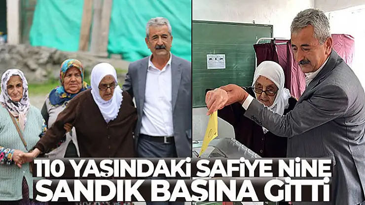 110 yaşındaki Safiye nine 2. tur seçimleri için sandık başına gitti