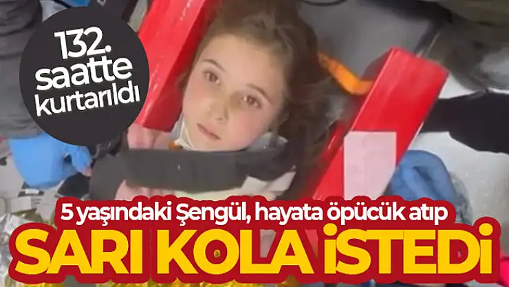 132. saatte kurtarılan 5 yaşındaki Şengül, hayata öpücük atıp 'sarı kola istiyorum' dedi.