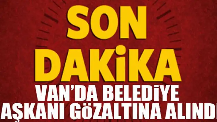 Van'da belediye başkanı gözaltına alındı 
